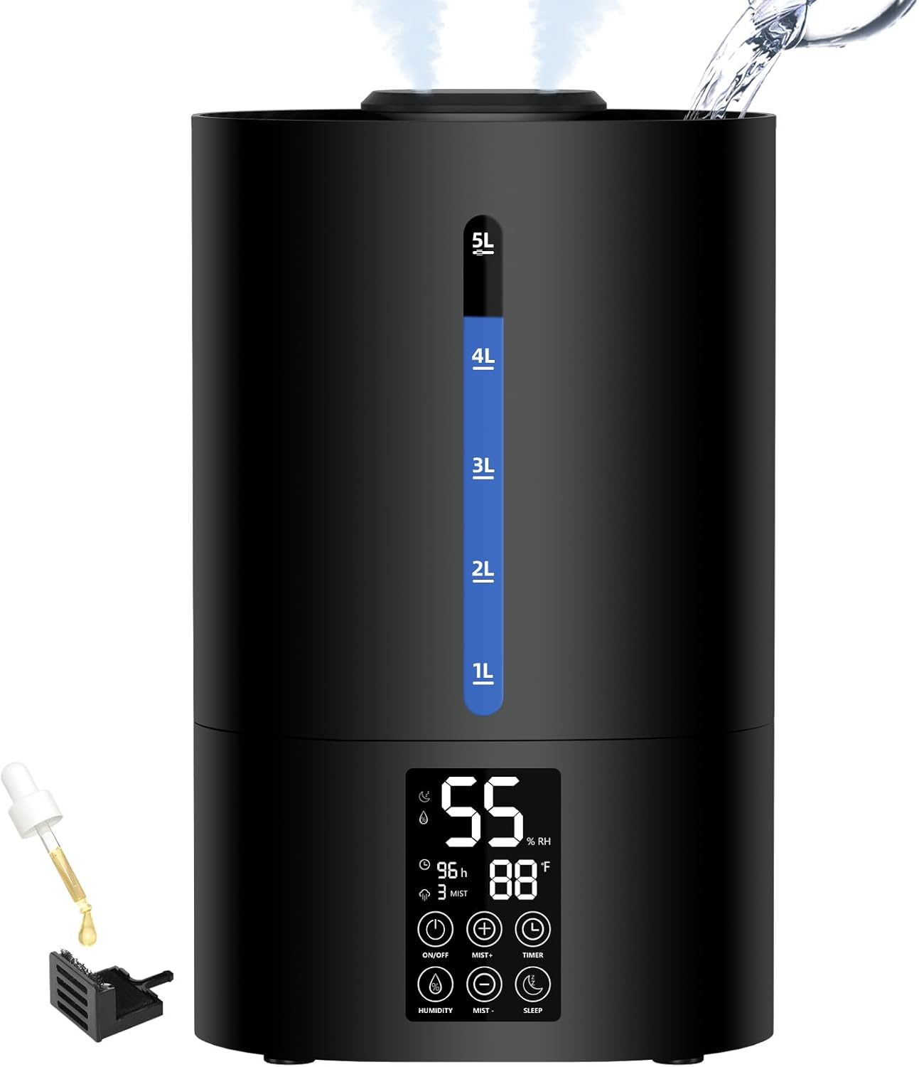 5L Humidifiers for Bedroom and Plants, Ultrasonic Cool Mist Humidifiers for Baby...