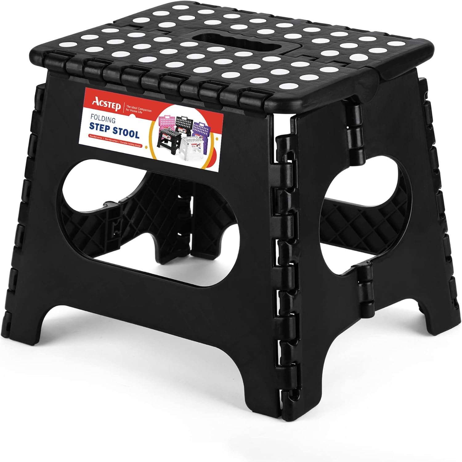 ACSTEP Folding Step Stool for Adults-11 Height Lightweight Plastic Stepping Stoo...