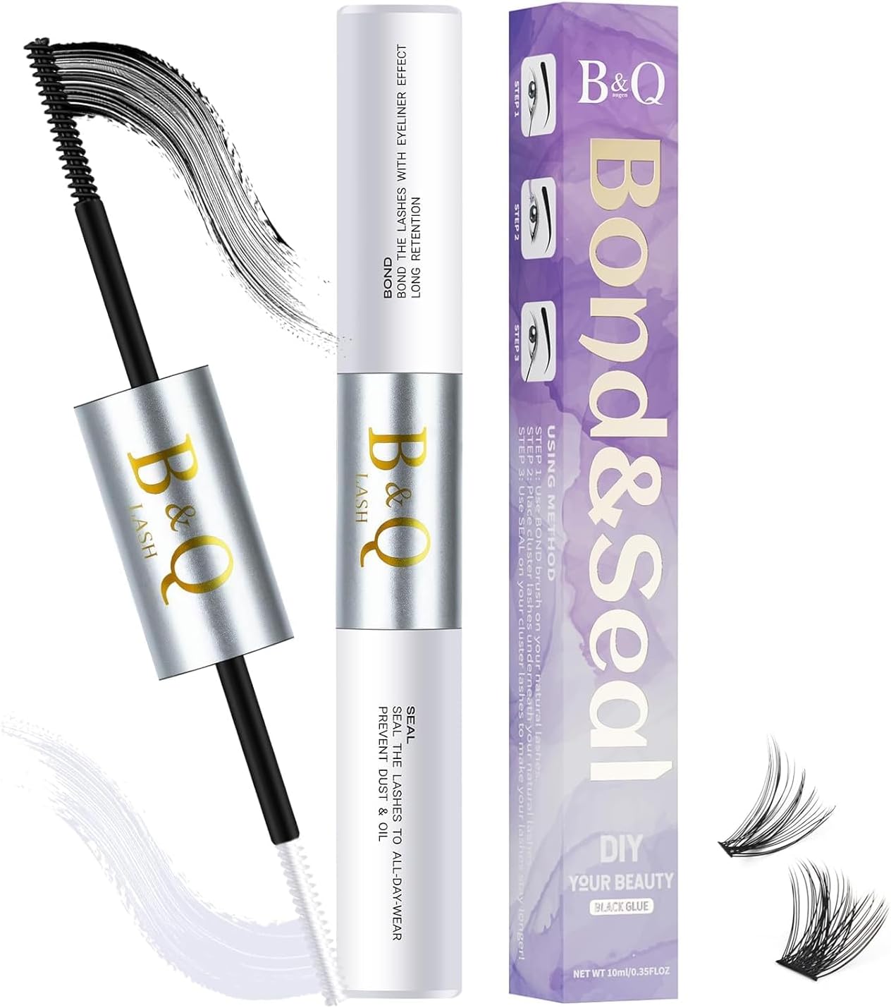Lash Bond and Seal 10ML Eyelash Bond and Seal for Lash Clusters Long Lasting Bon...
