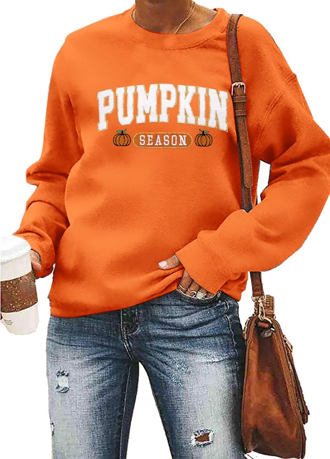 MYHALF Thanksgiving Sweatshirts Fall Outfits Woman: Atumn Pumpkin Season Crewnec...