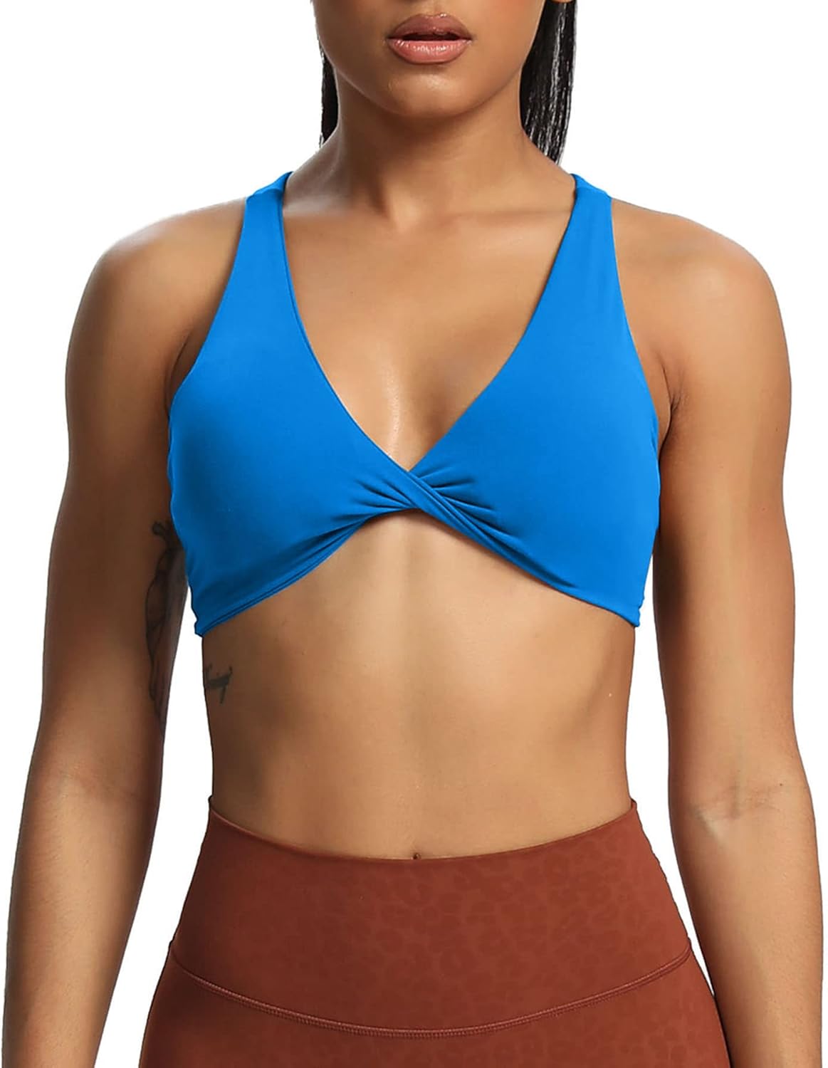 Aoxjox Women's Workout Sports Bras, Unique Fitness Backless Padded Satara Bra, A...
