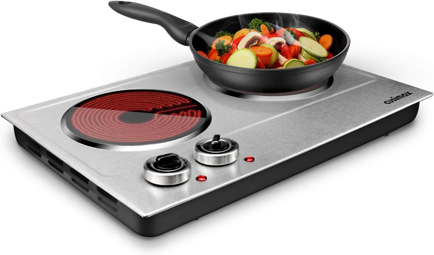 CUSIMAX 1800W Ceramic Electric Hot Plate for Cooking, Dual Control Infrared Cook...