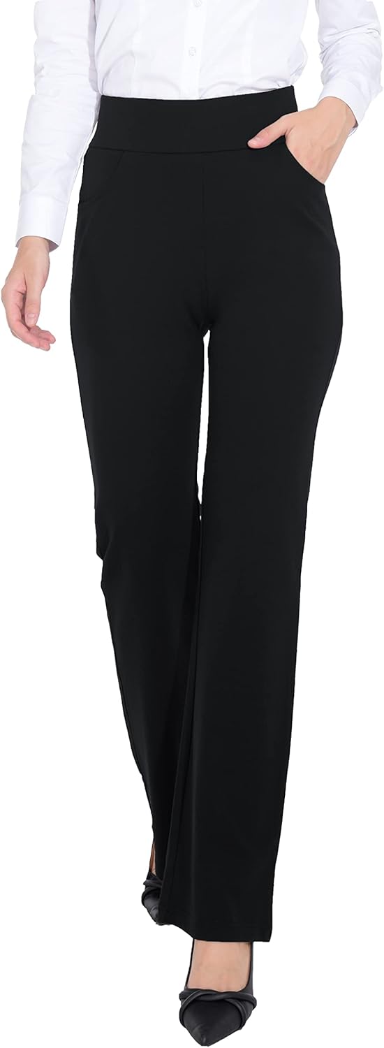 ZTN Women's High Waist Pull-On Dress Pants Tummy Control Pants for Work Business...