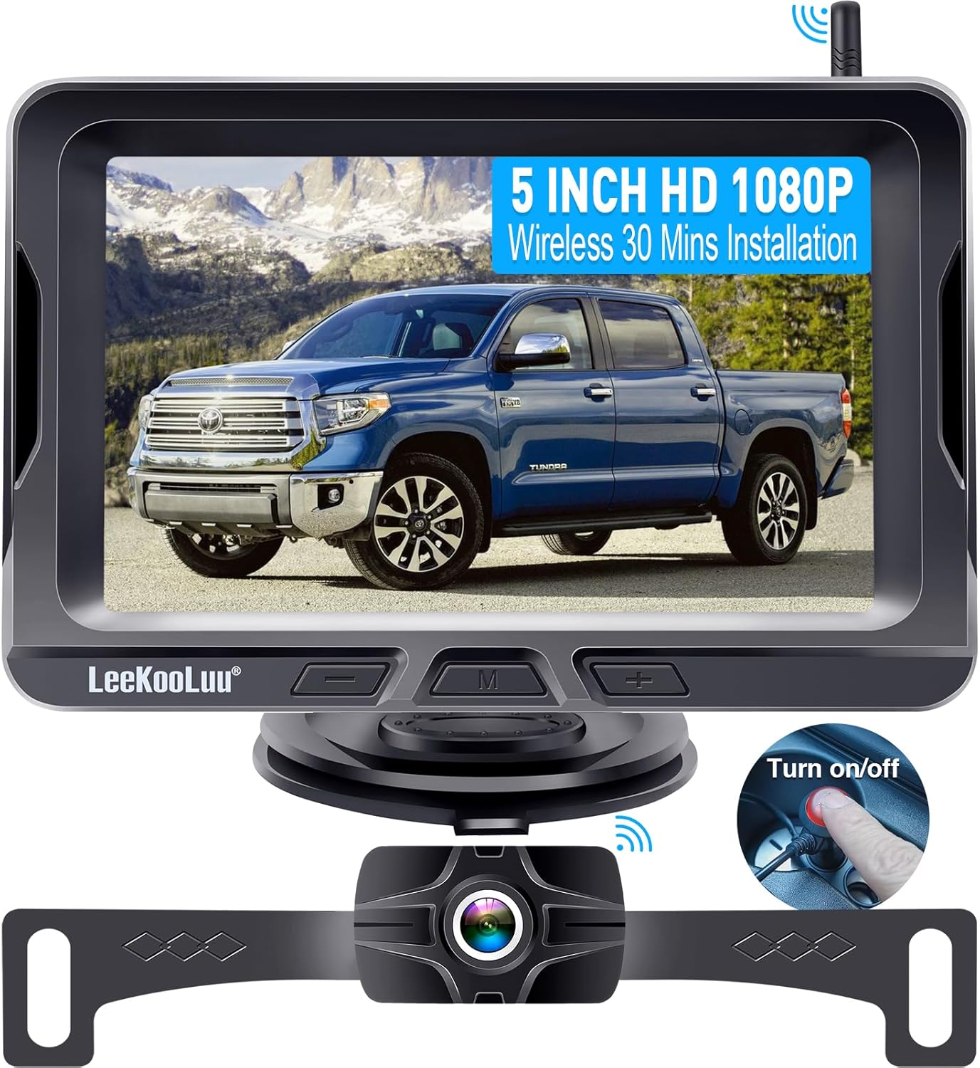 Wireless Backup Camera Ease Install - Color Image HD 1080P 5 Inch Monitor Digita...
