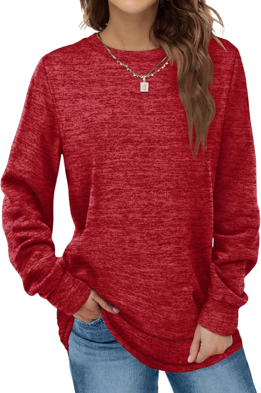 Dofaoo Tunic Tops for Womens Fall Fashion 2024 Trendy Crewneck Sweatshirt Casual...