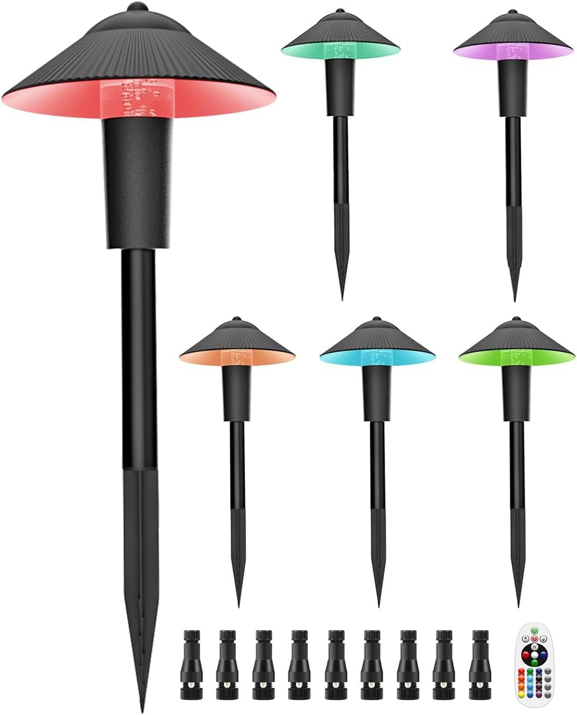 ZUCKEO RGB Low Voltage Landscape Lights LED Pathway Lights, 5W Color Changing La...