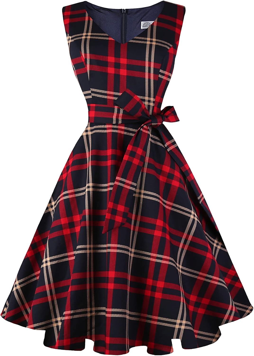 Dressever Women's 50s 60s Vintage Sleeveless Cocktail Party Dress with Pockets L...
