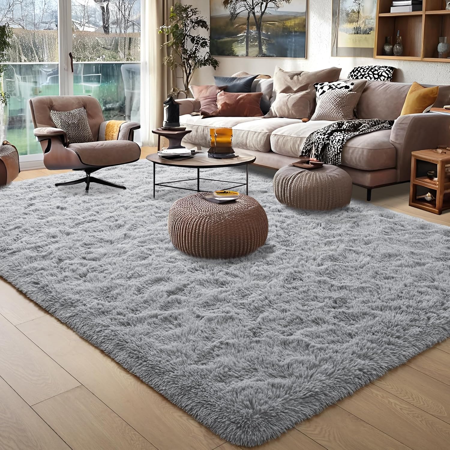 Foxmas Soft Fluffy Area Rugs for Bedroom Kids Room Plush Shaggy Nursery Rug Furr...