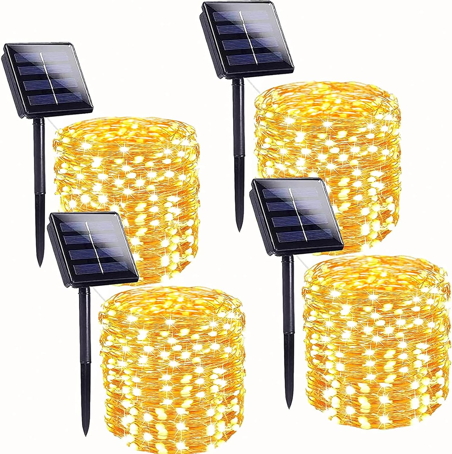 4-Pack 160FT 400 LED Solar String Lights for Outside, Solar Christmas Lights Out...
