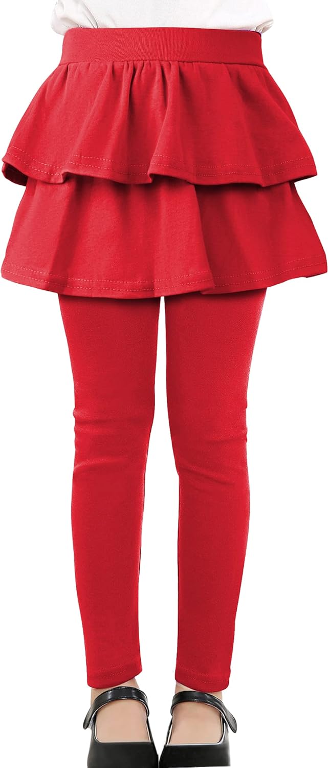 KEREDA Girls Leggings Ruffle Skirt School Uniform Pants Kids Clothes 4-14 Years...