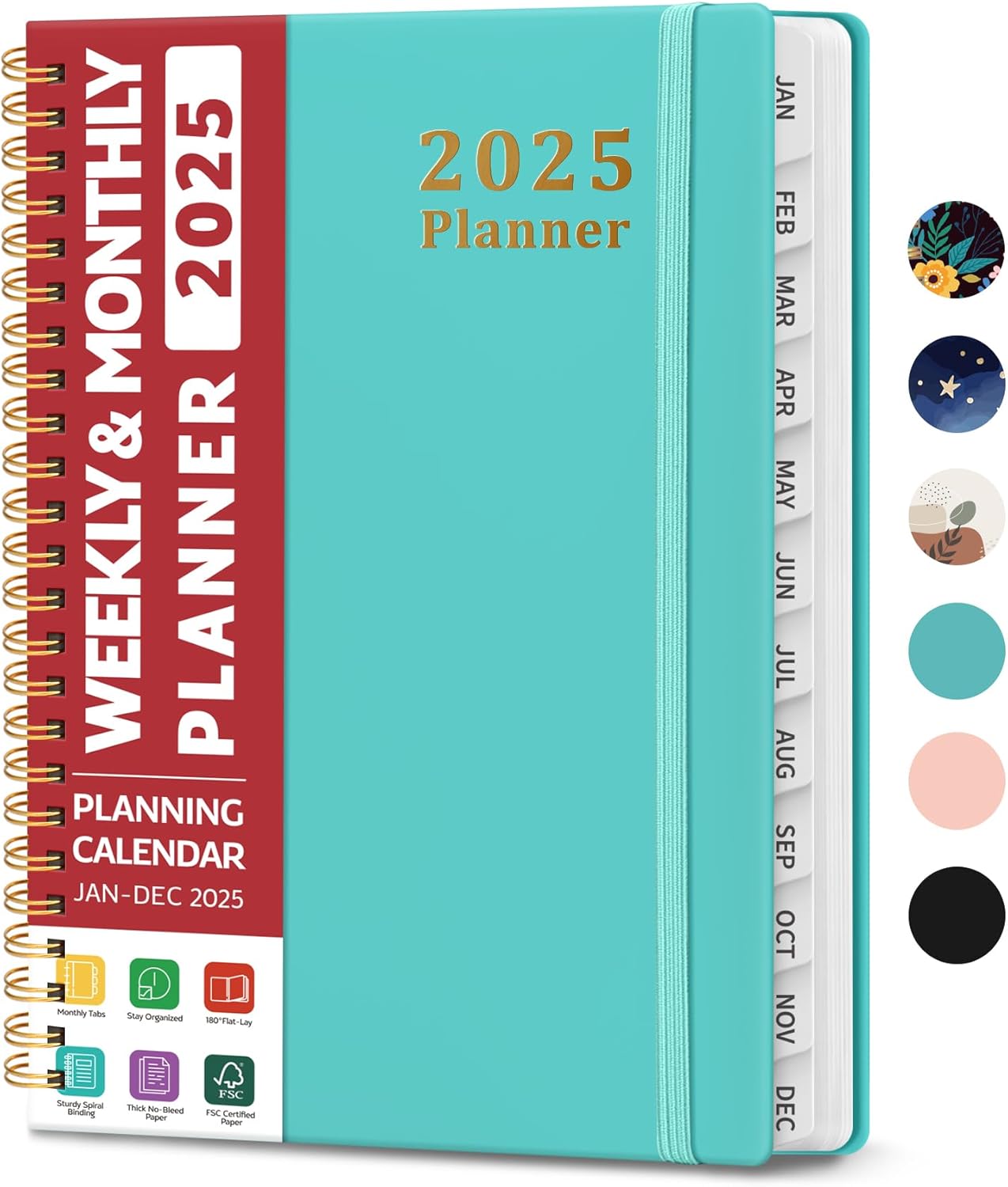 2025 Planner - Weekly and Monthly Planner Spiral Bound, January 2025 - December...