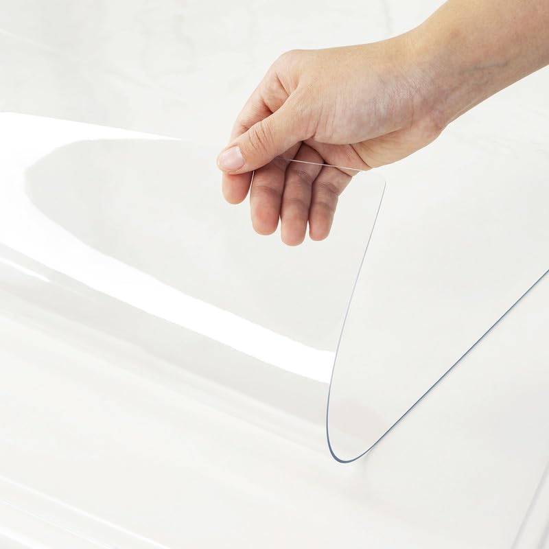 Warmstar Clear Table Cover Protector 36 x 60 Inch,1.5mm Thick Plastic Table Cove...