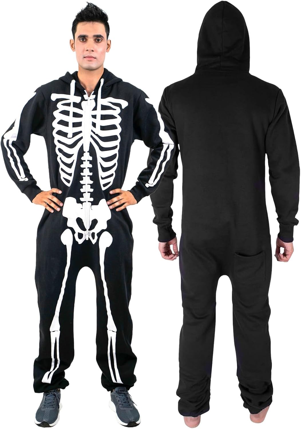 NOROZE Unisex Adult Halloween Skeleton Costume, Special Hooded Onesies, Innovati...