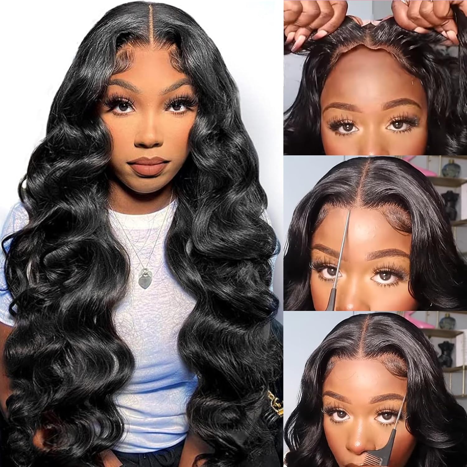 13x6 Glueless Wigs Human Hair Pre Plucked/Cut 26 I...
