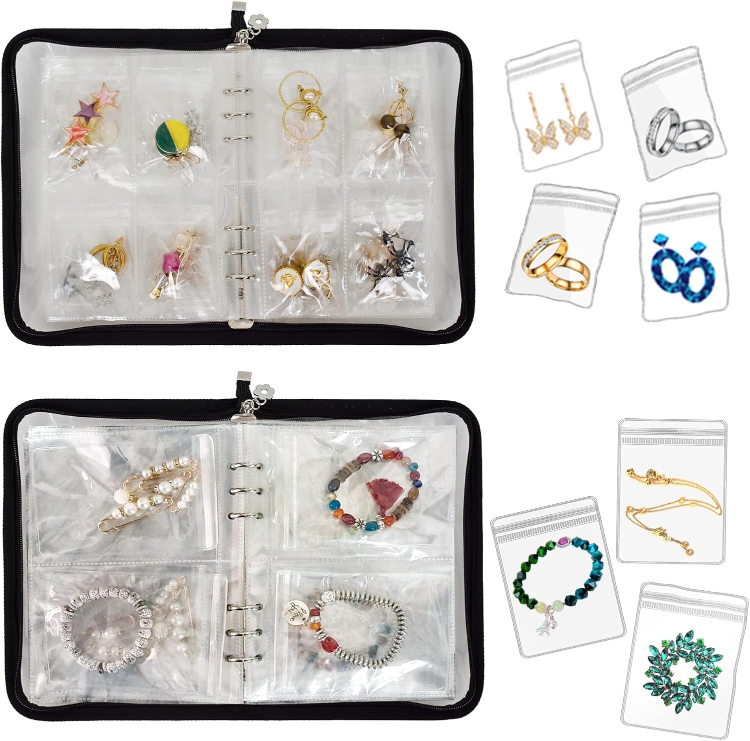 Transparent Jewelry Storage Book, Special Travel Jewelry Organizer for Earring,...
