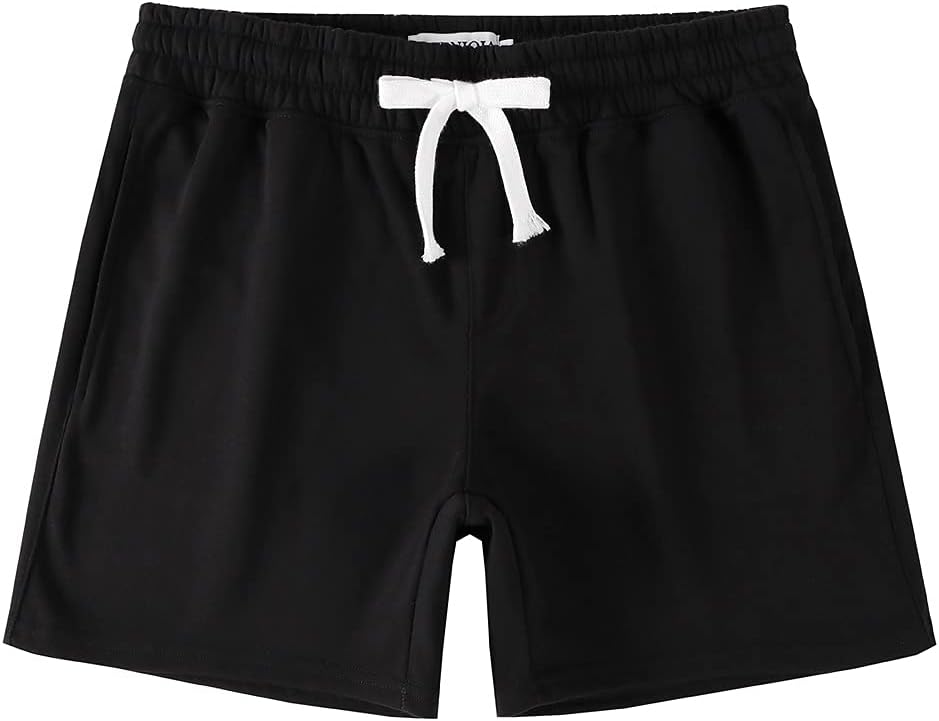NIMENJOJA Mens 5.5" Athletic Gym Shorts Cotton Jogger Workout Lounge Jersey Zipp...