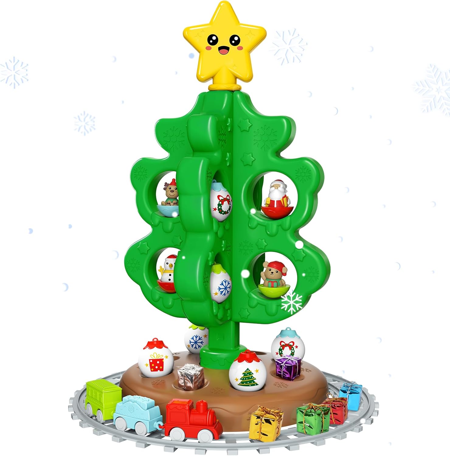 Baby First Mini Christmas Tree for Kids, Learning Toys Colorful Plastic Finger P...