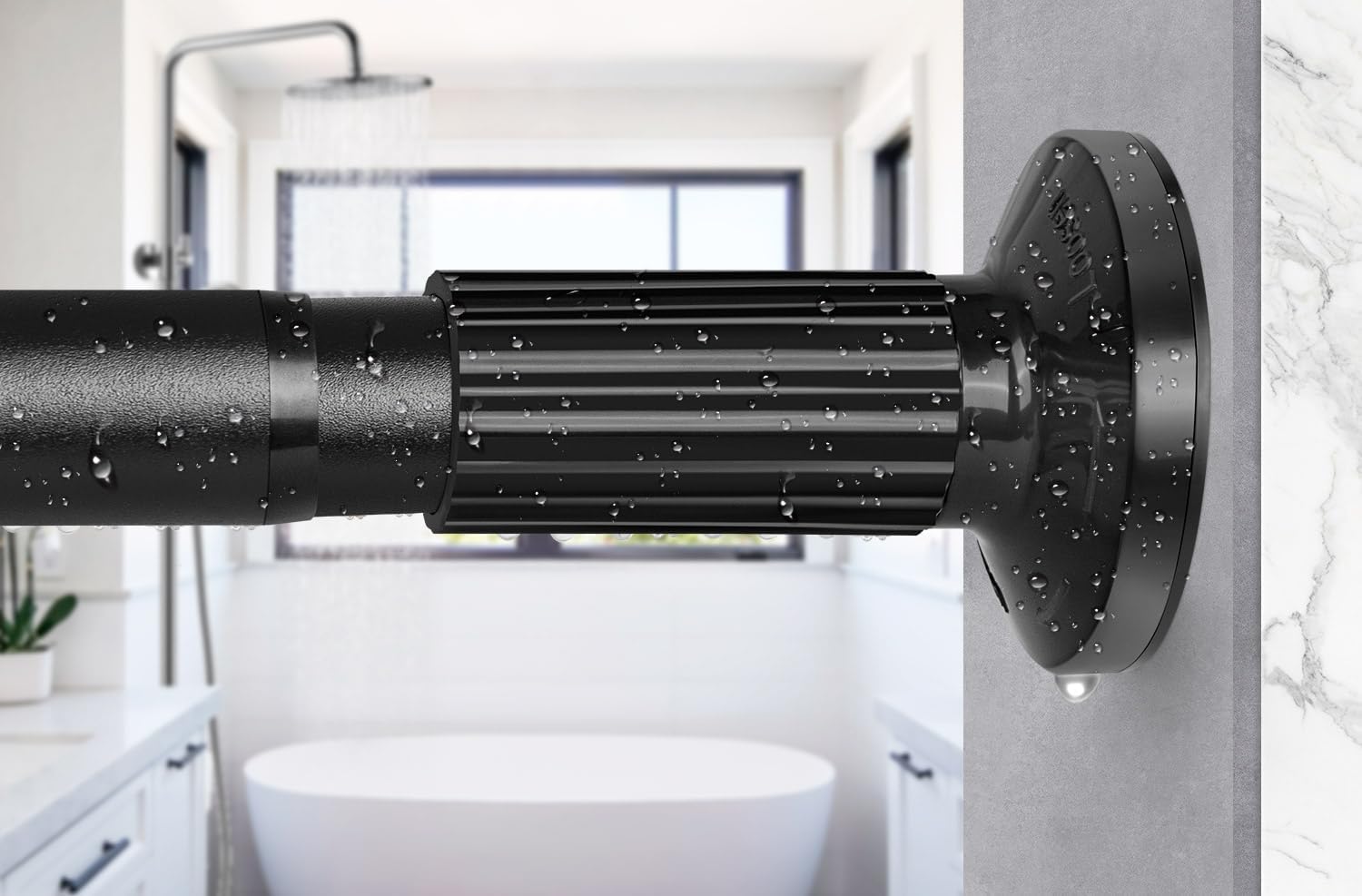 Tension Shower Curtain Rod 51-126In(4.25-10.5Ft), Long Shower Curtain Rod No Dri...