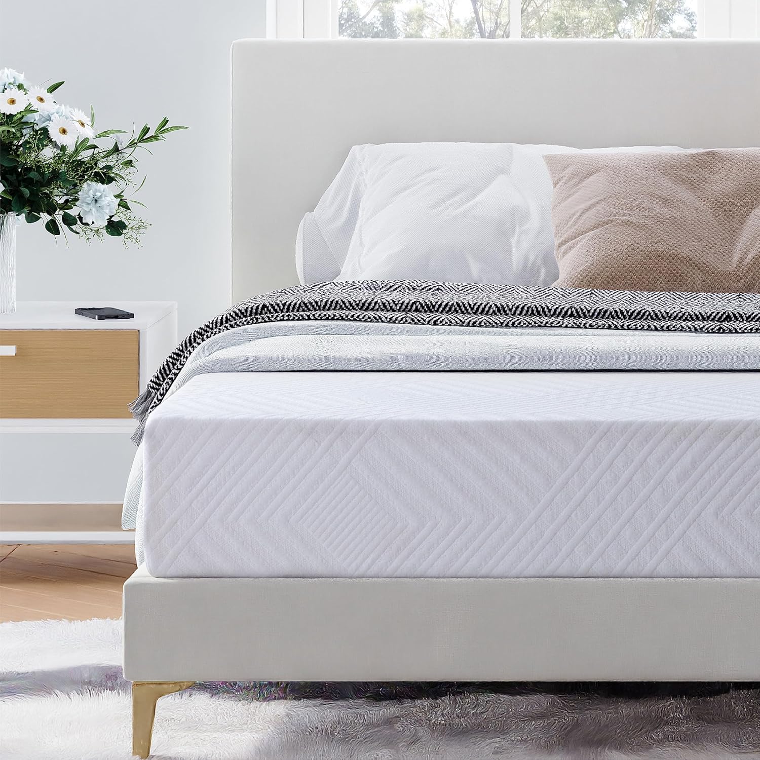 Queen Mattress - 8 Inch Green Tea Memory Foam Mattress- Queen Mattress in a Box...