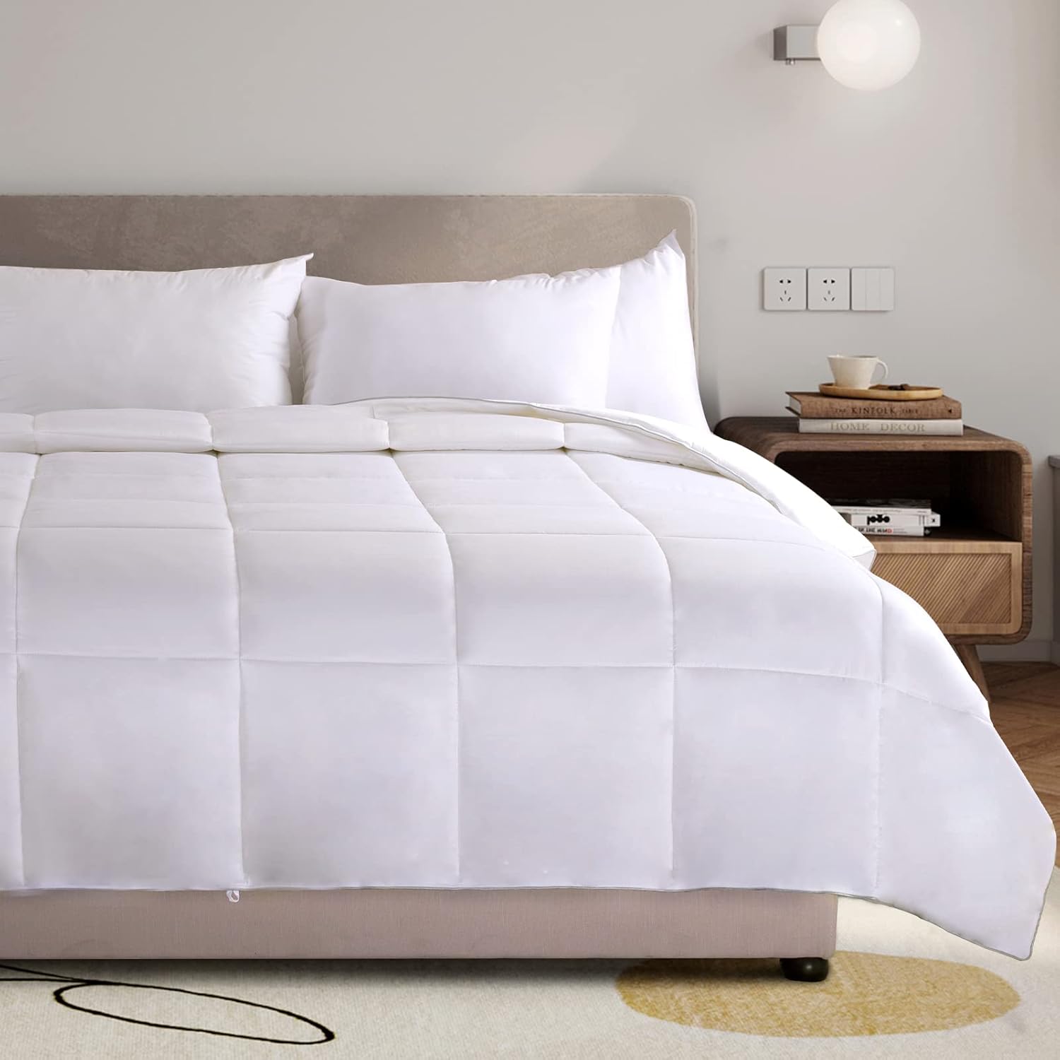 NEXHOME PRO Viscose from Bamboo Super King Comforter, Cooling Lightweight White...