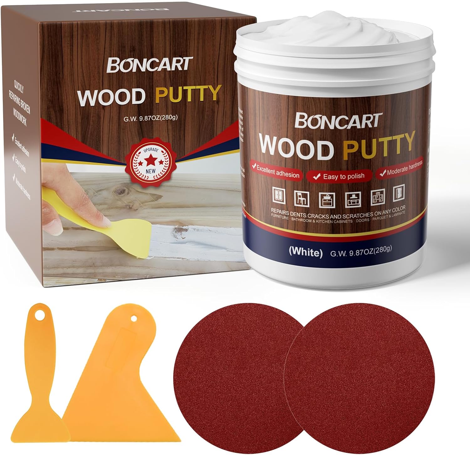 Wood Filler,Wood Putty,Wood Filler Paintable,Wood Repair Putty Stainable,9.87 Ou...