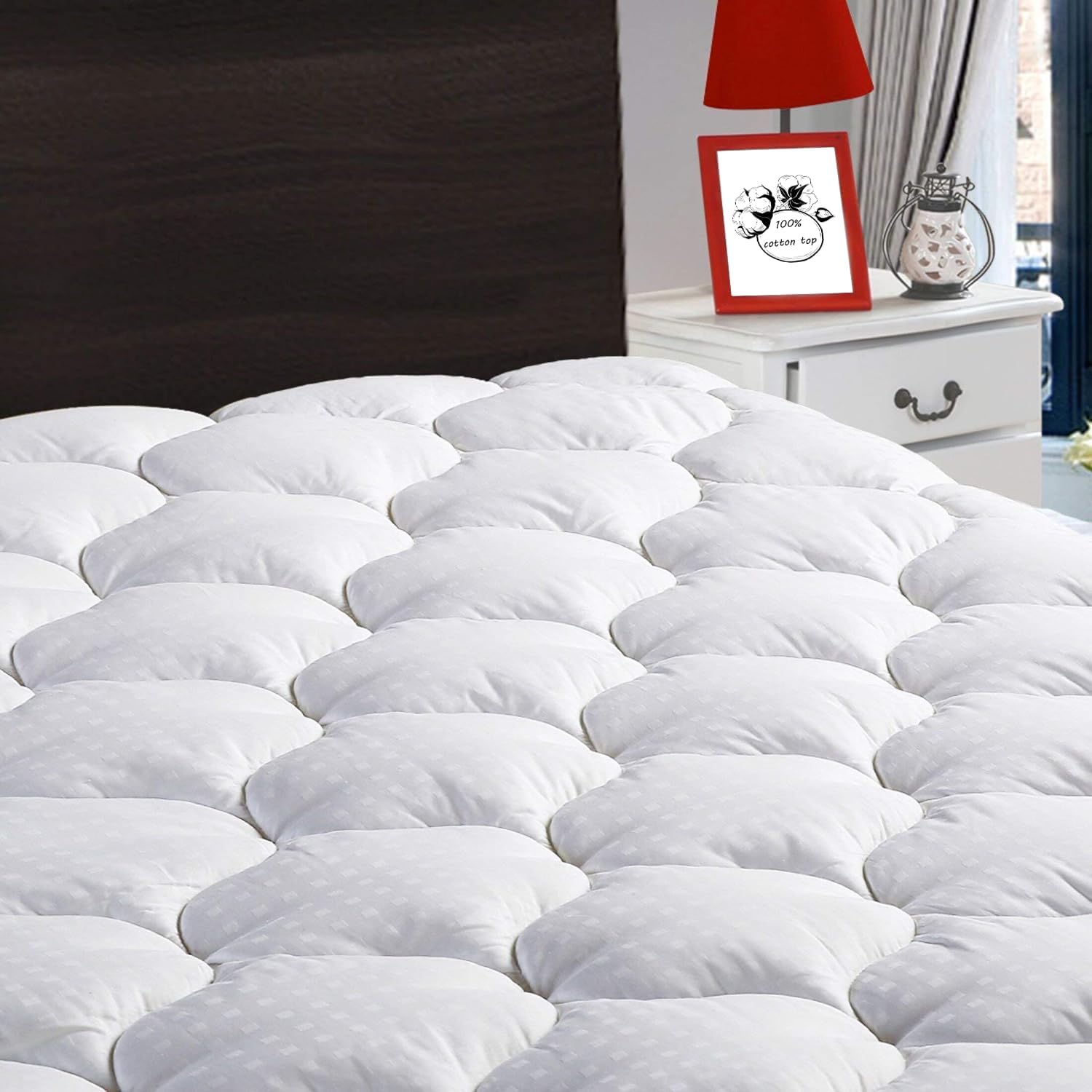 LEISURE TOWN Queen Mattress Pad Cover Cooling Mattress Topper Cotton Top Pillow...