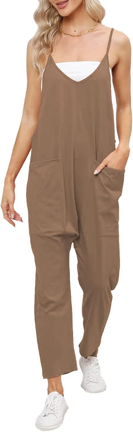 DEEP SELF Women's Jumpsuit, Special Loose Casual Jumpsuit with V Neck, Stylish S...