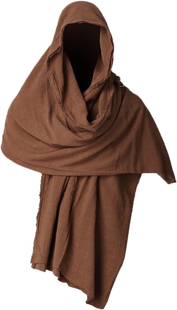 GRACEART Post Apocalyptic Shawl Scarf Shaman Cowl Medieval Costume Sash 02-brown
