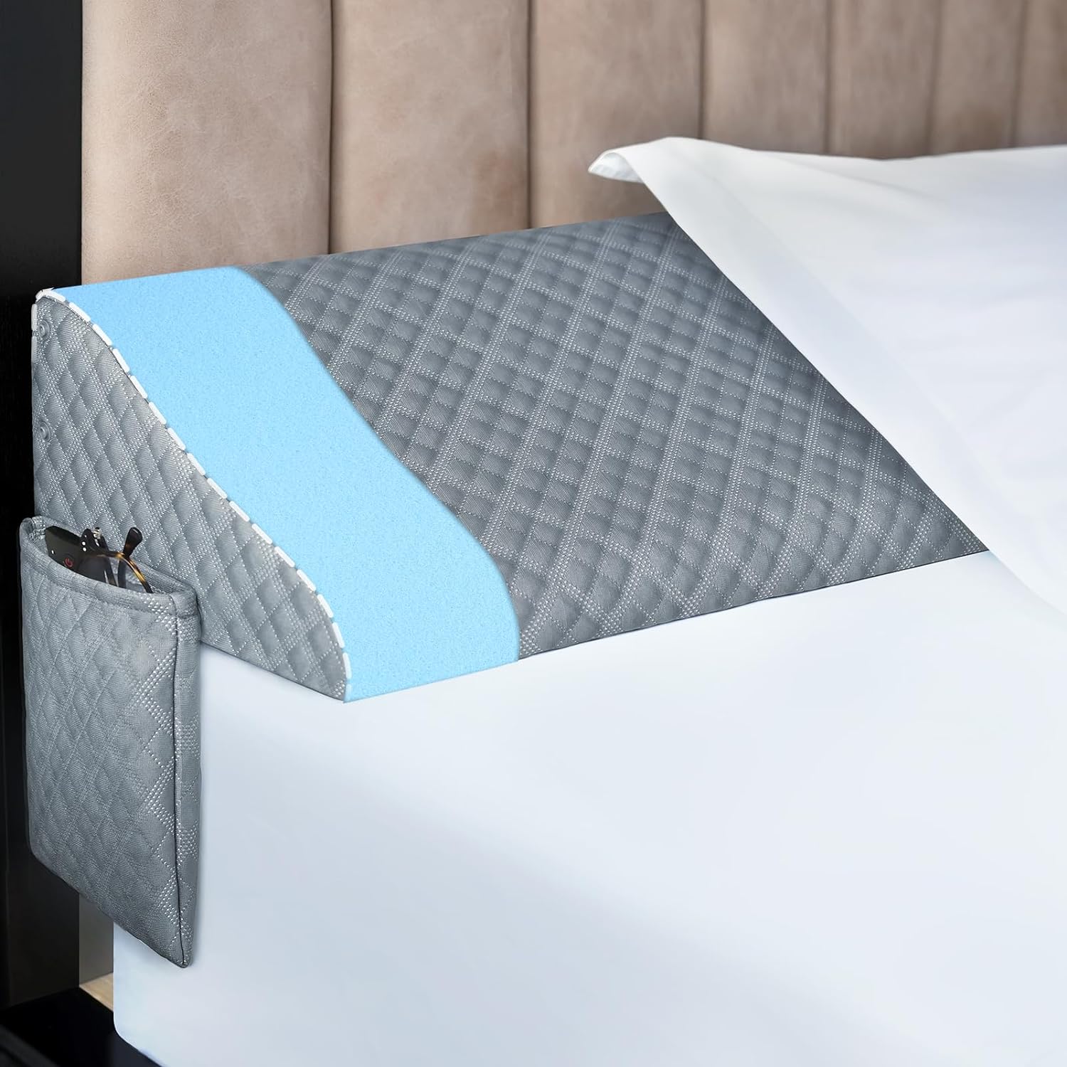 Kayfia Queen Size Pillow Wedge for Headboard Gap Bed Gap Filller (0-8") Mattress...