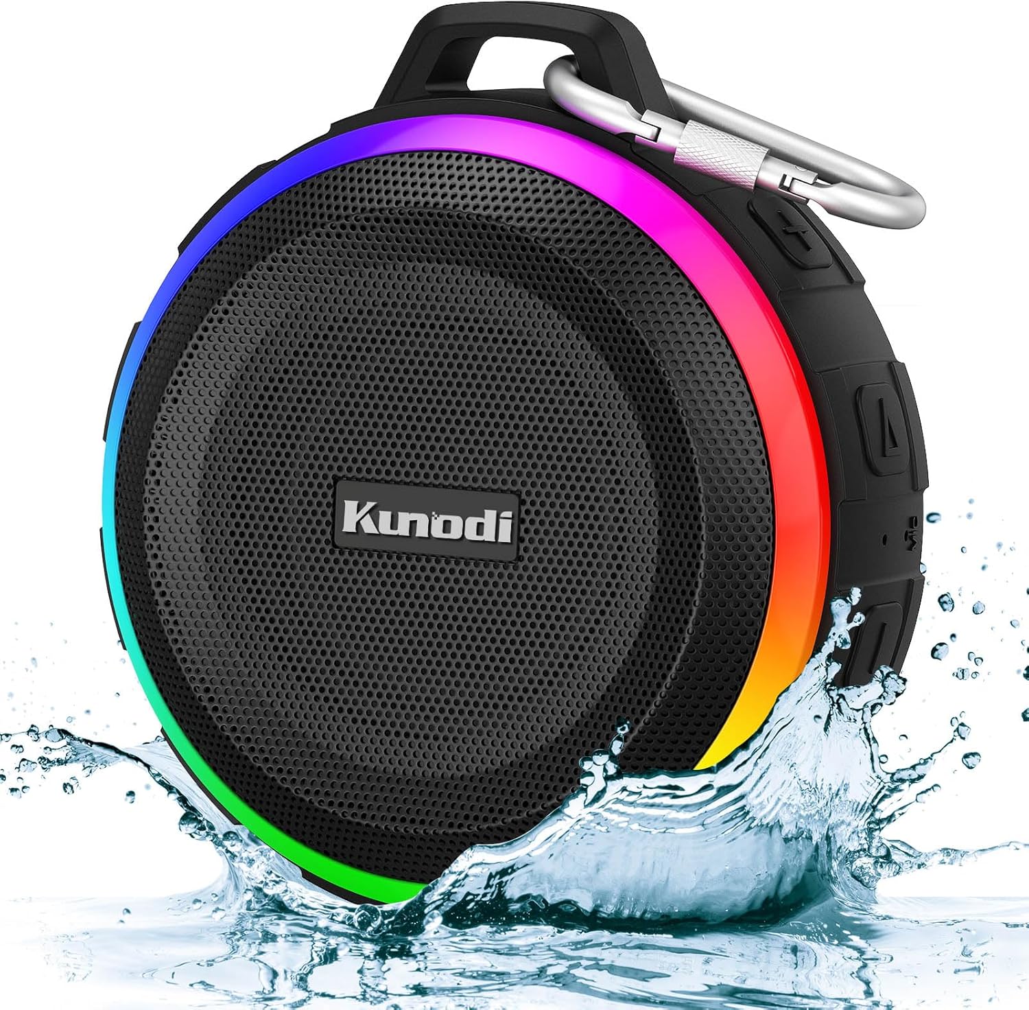 Kunodi Bluetooth Shower Speaker with IPX7 Waterproof, Dynamic Lights, Crisp Clea...