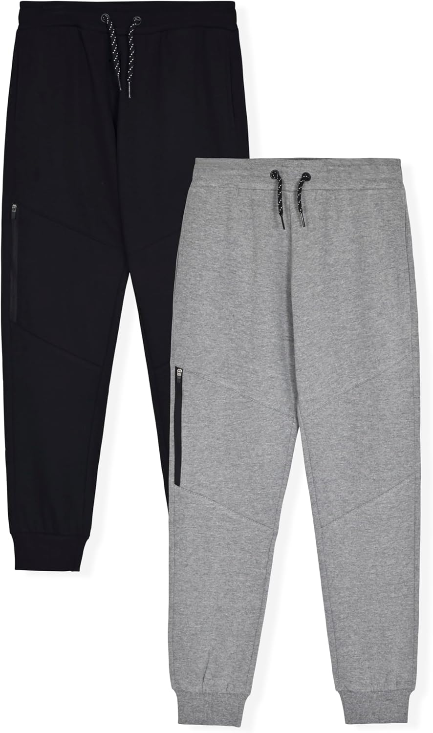TONY HAWK Boys 2-Pack Fleece Jogger Sweatpants with Zipper Pockets Pull on Pants...