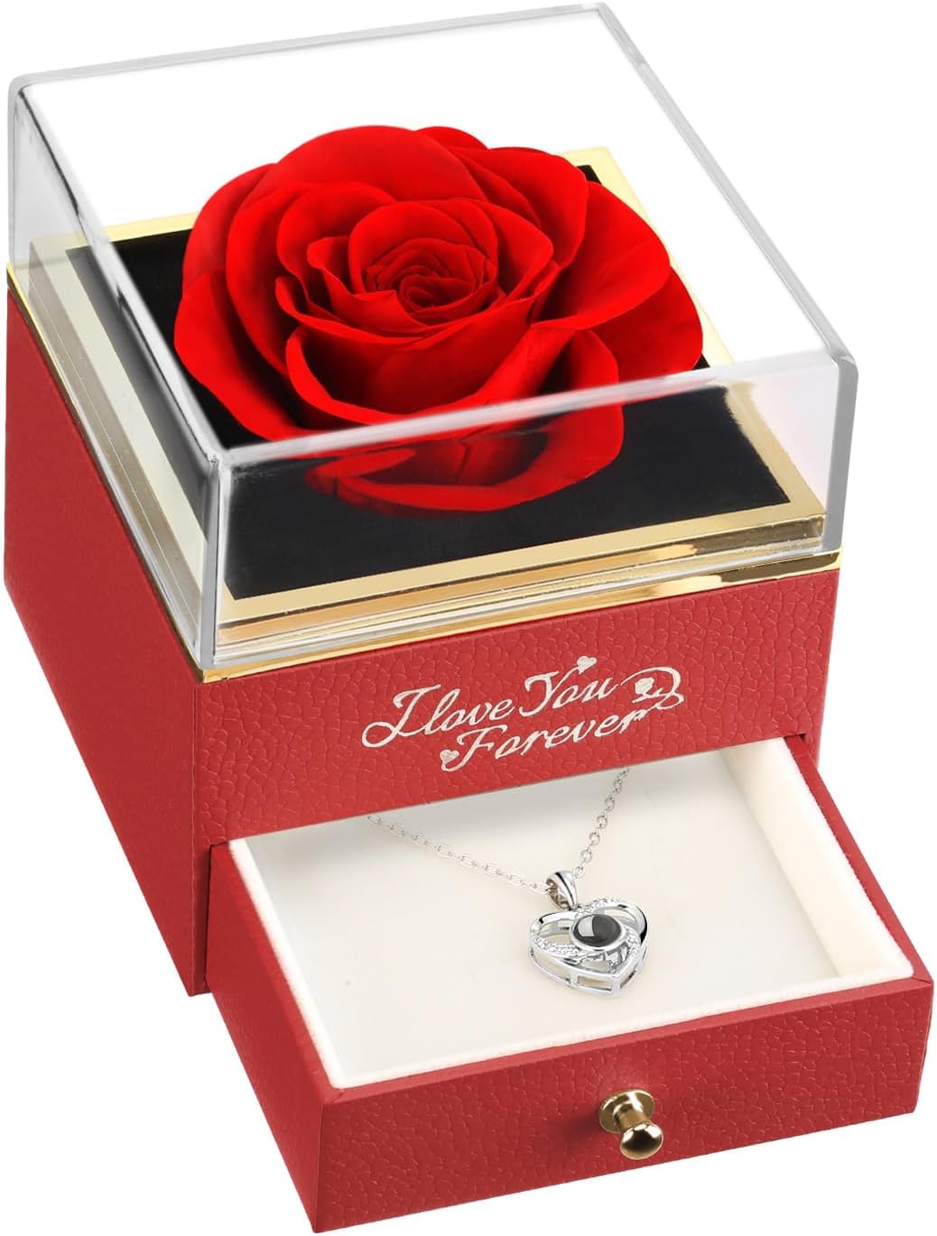 ASELFAD Preserved Real Red Rose, Forever Flowers Rose Gifts for Mom Wife Girlfri...