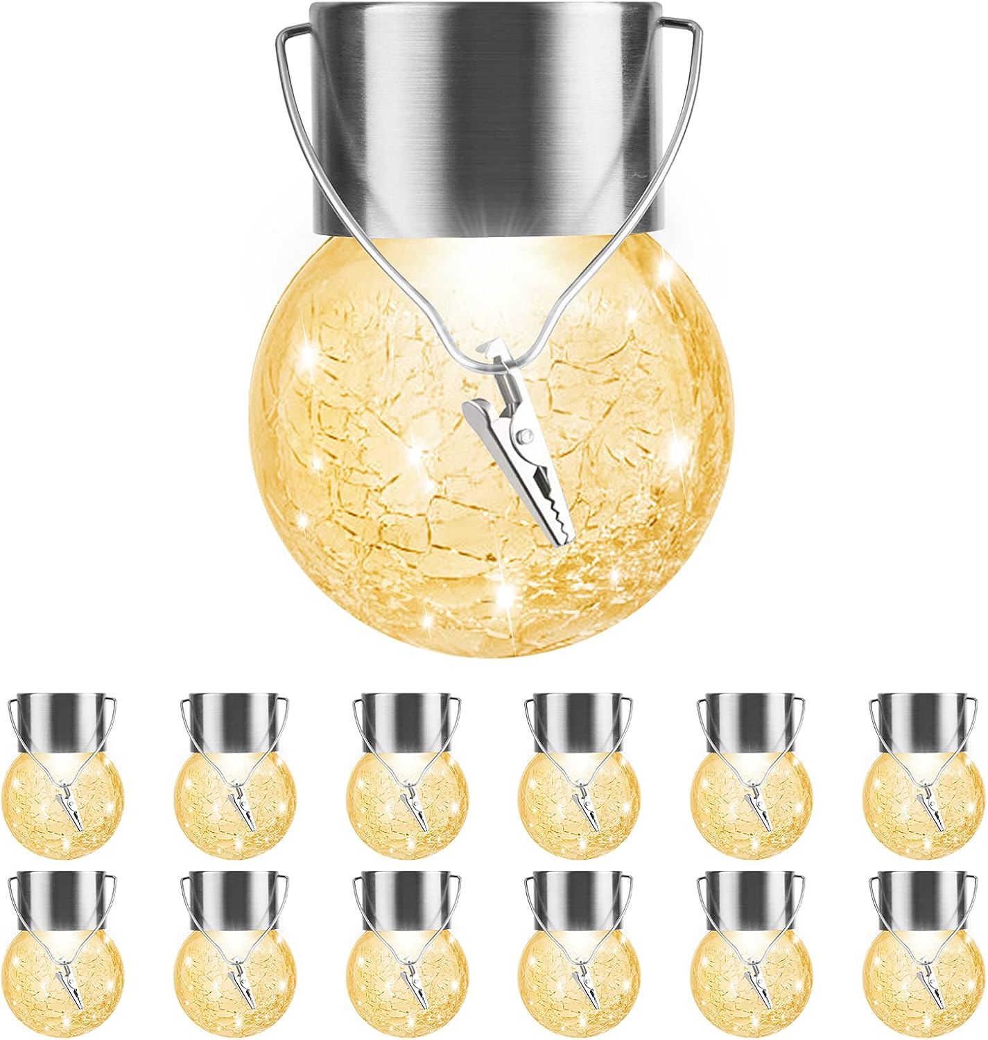 Solar Lights Outdoor Decorative 12 Pack, Hanging Solar Garden Lights Waterproof,...