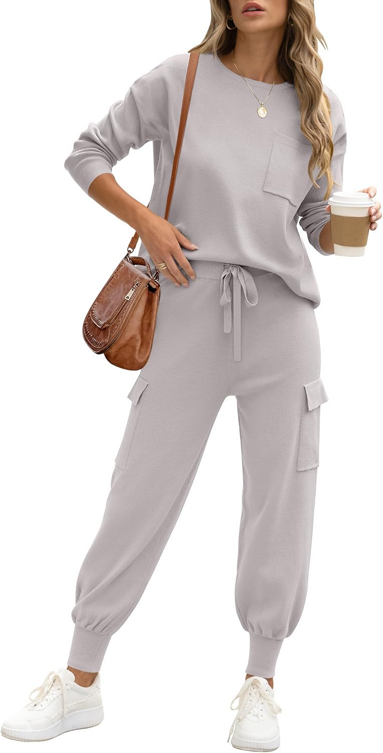 Caracilia Women's Two Piece Outfits, Special Sweater Sets with Long Sleeve Knit...