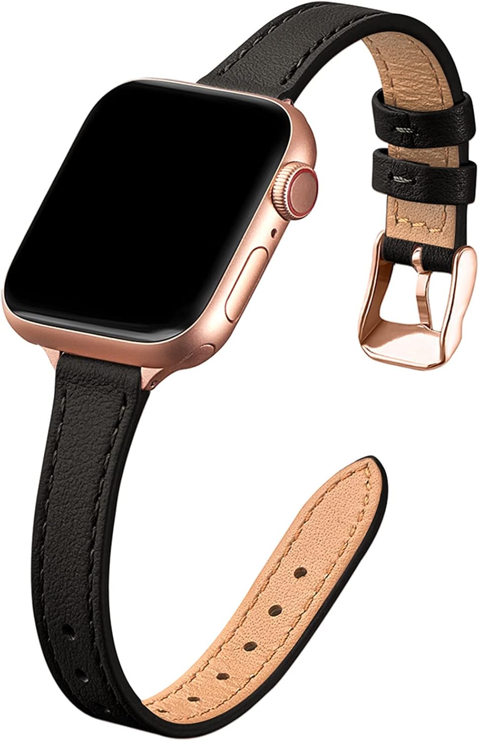 STIROLL Slim Leather Bands Compatible with Apple Watch Band 38mm 40mm 41mm 42mm...