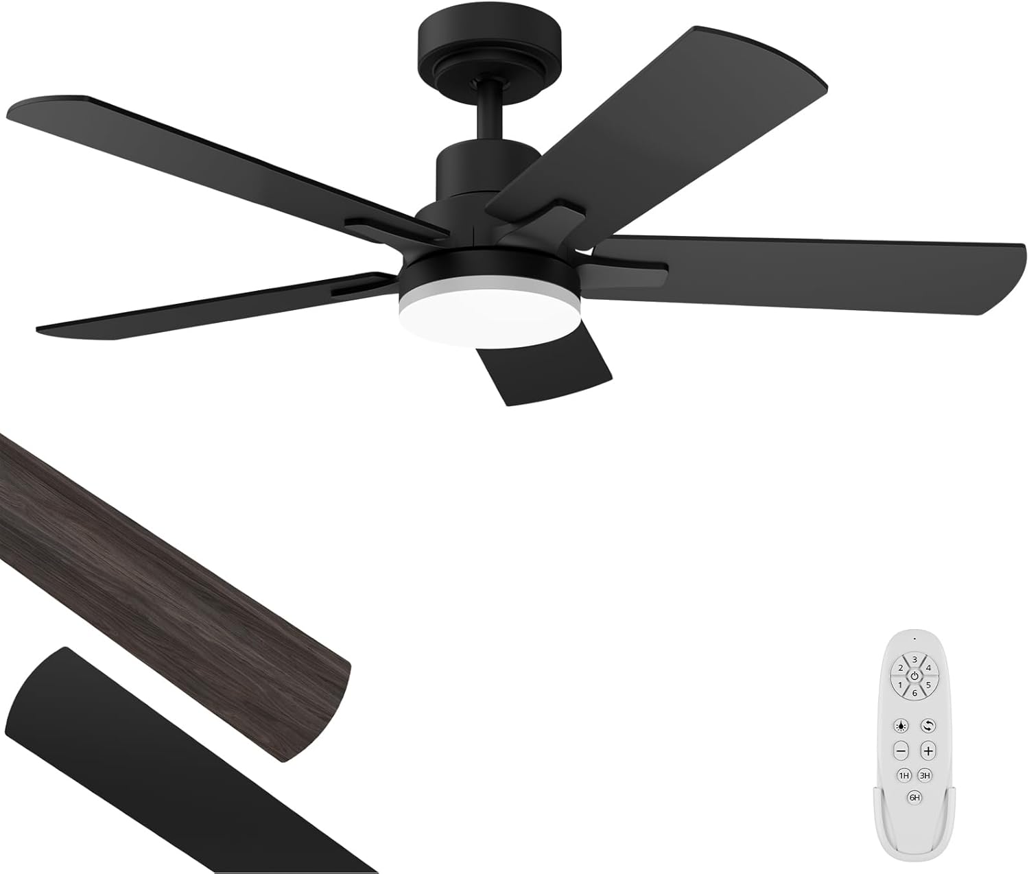 Ceiling Fans with Lights 42-Inch, Remote Control Reversible DC Motors, 3CCT Dimm...