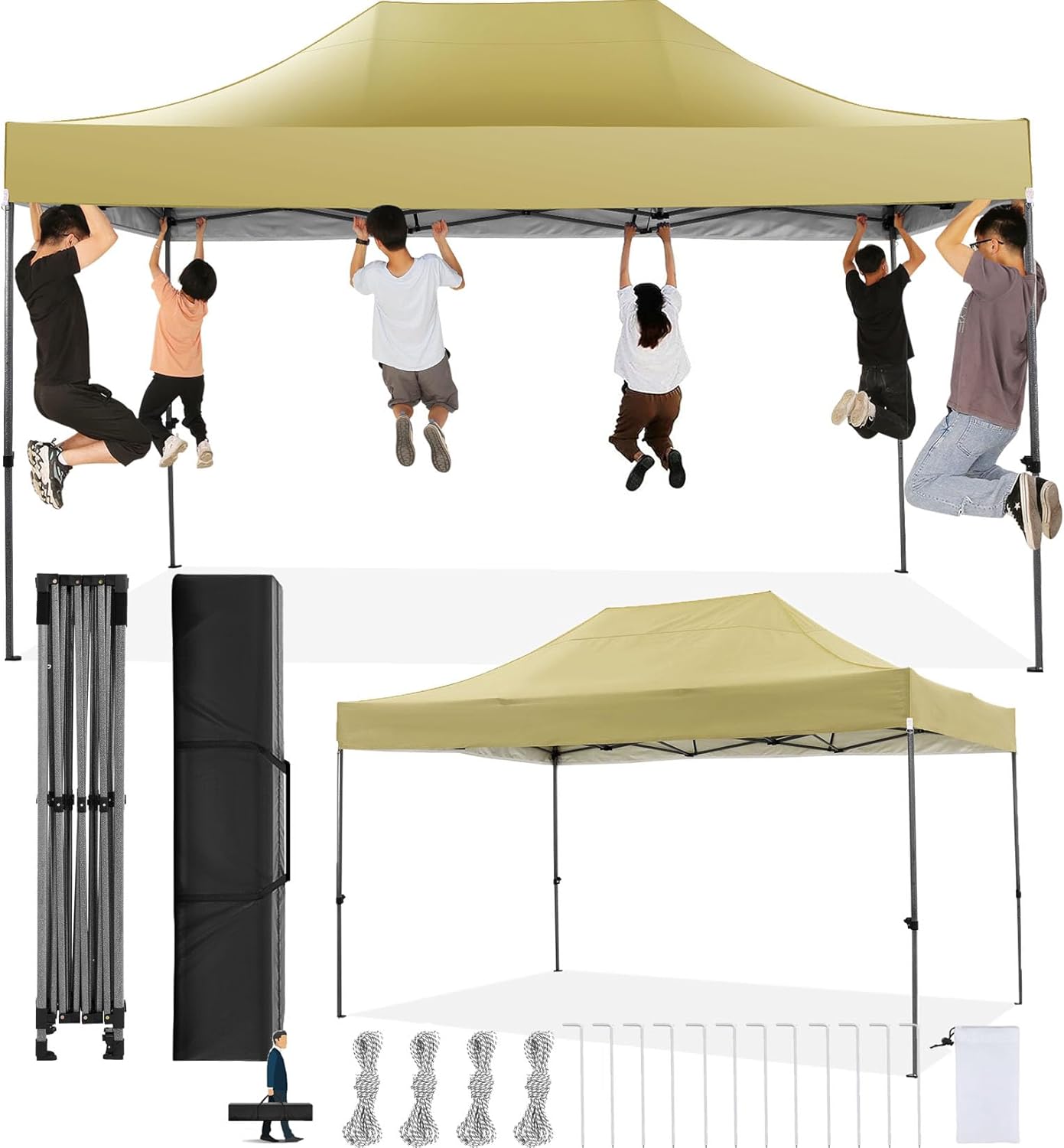COBIZI 10x15 Pop Up Canopy Without Sidewall,Heavy Duty Canopy UPF 50+ All Season...