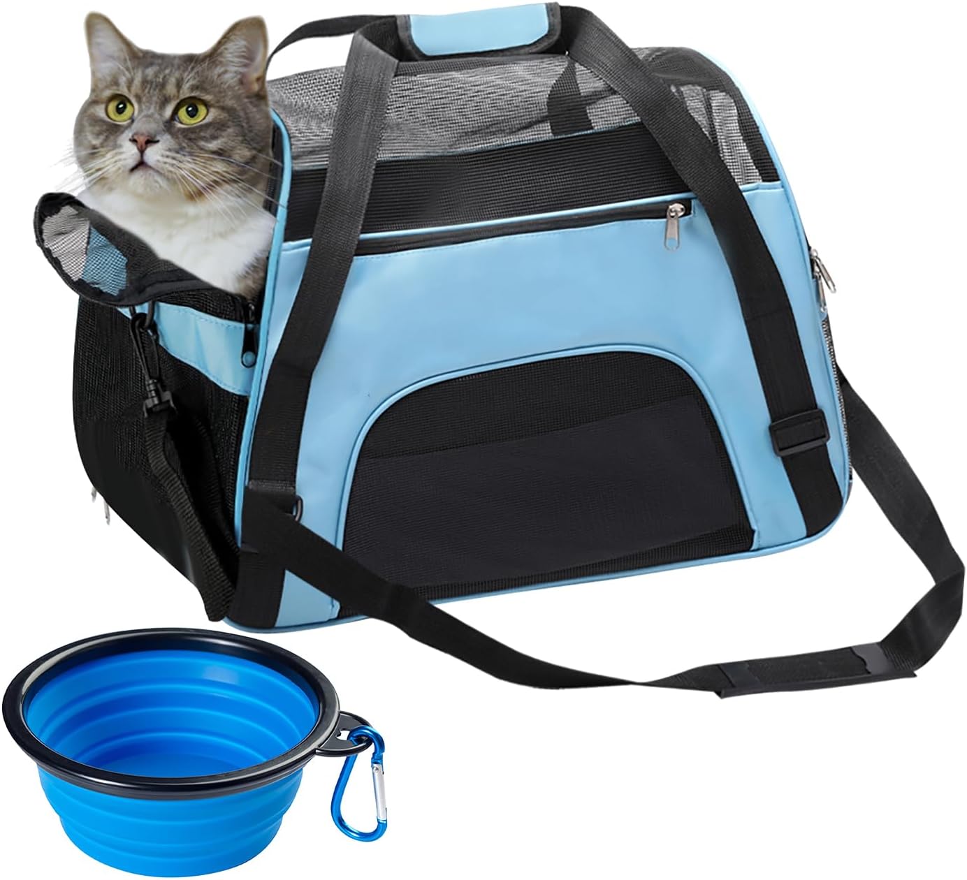 DONYER POWER Soft Sided Pet Carrier for Dogs & Cats Comfort Under Seat Travel To...