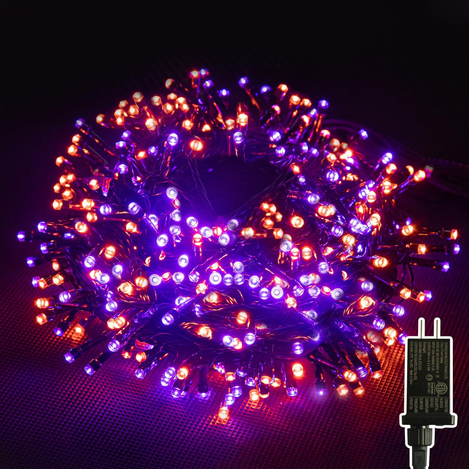 JACKYLED 180FT 500LED Halloween Lights, Outdoor String Lights 8 Modes & Memory F...