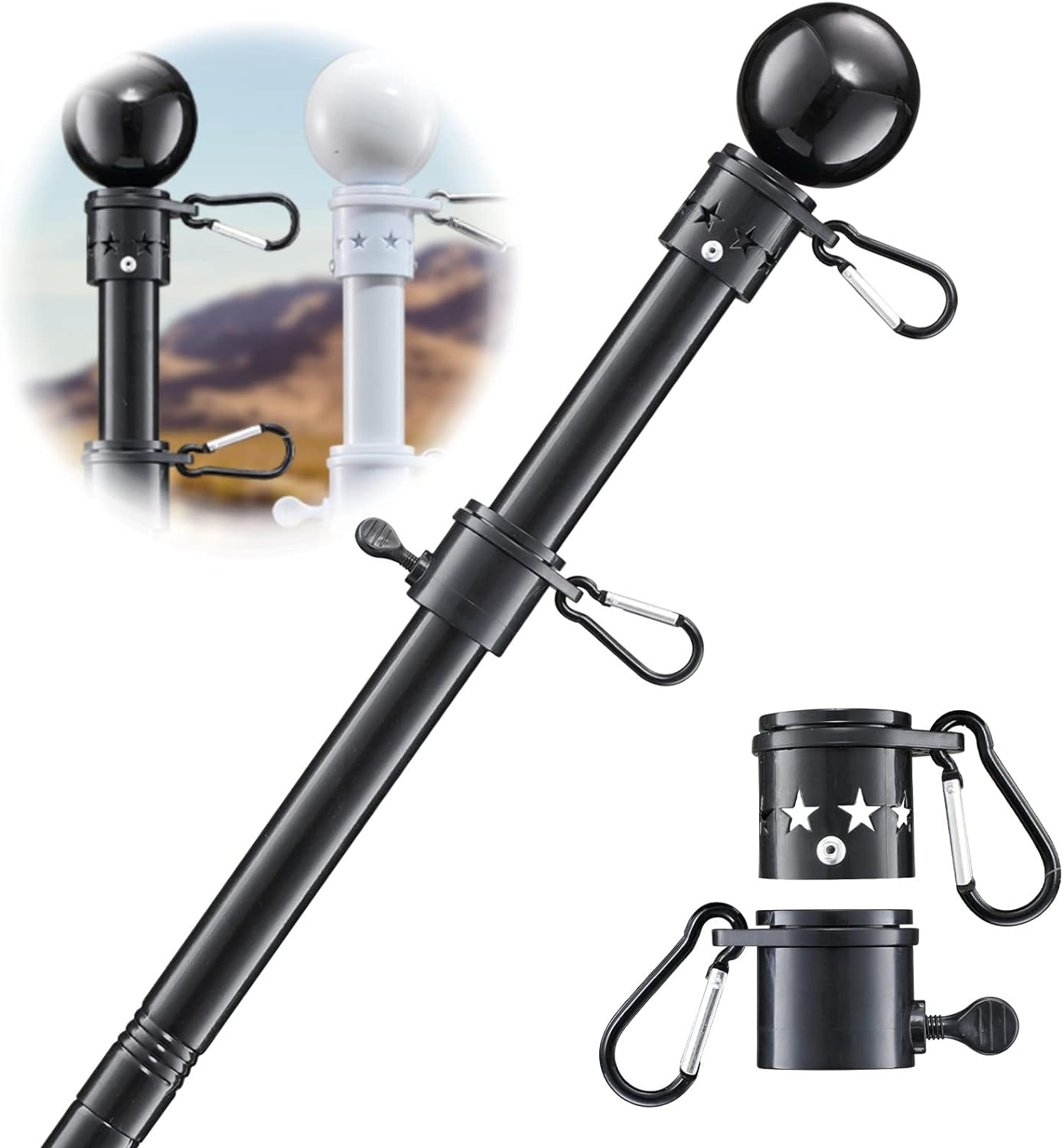 House Flag Pole Kit, Special Heavy Duty Metal Flag Pole Holder, Innovative Tangl...