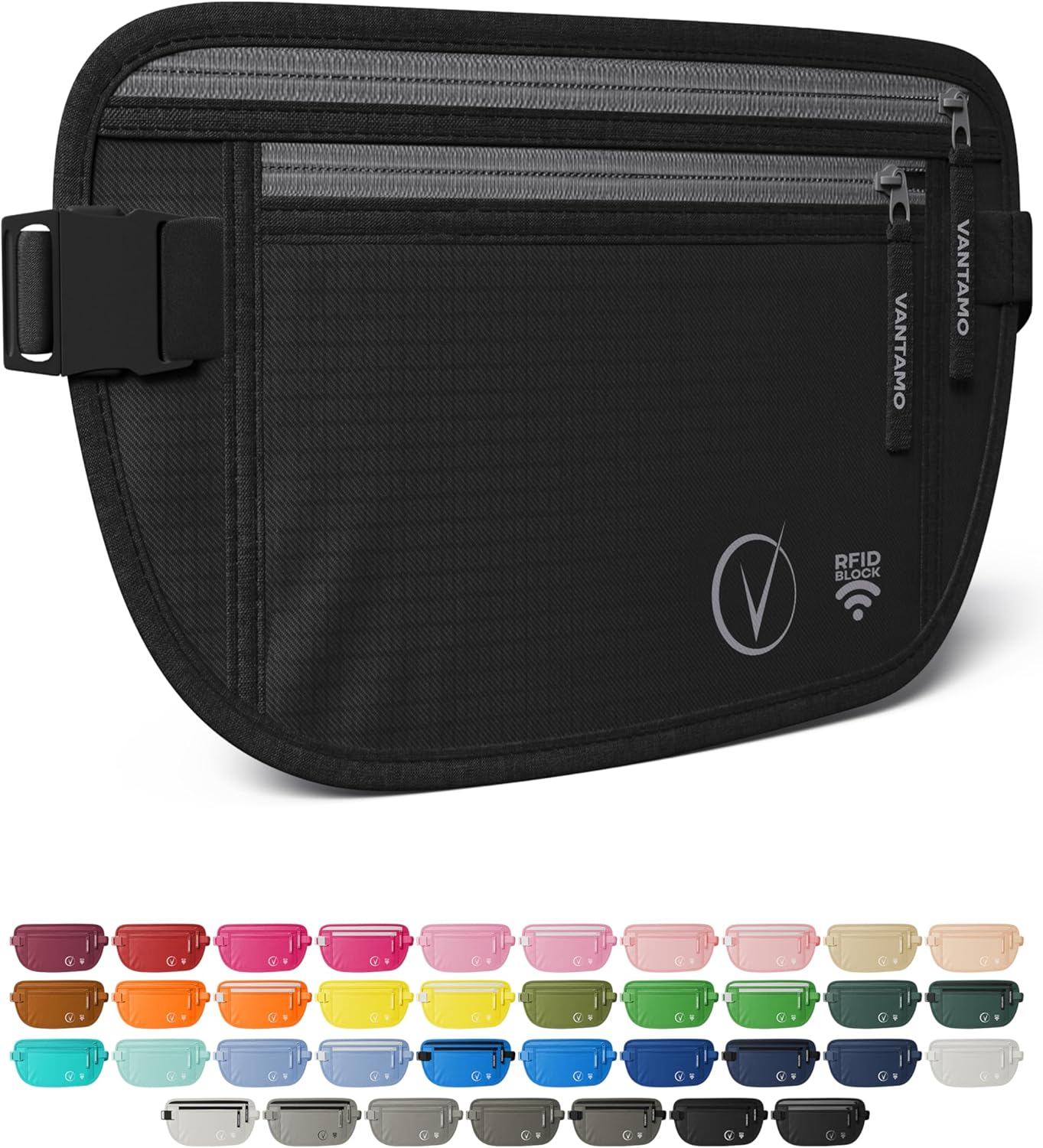 Vantamo Money Belt, Special Hidden Waist Wallet with RFID Protection, Innovative...