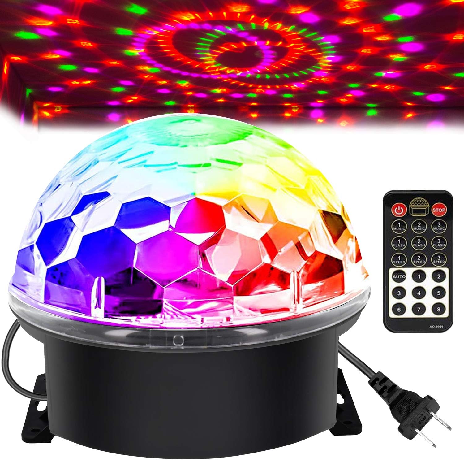 memzuoix Disco Ball Dj Strobe Light with 6 Colors,...