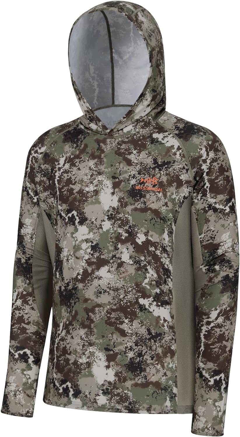 BASSDASH Men's UPF 50+ Lightweight Hunting Camo Hoodie Quick Dry Performance Lon...