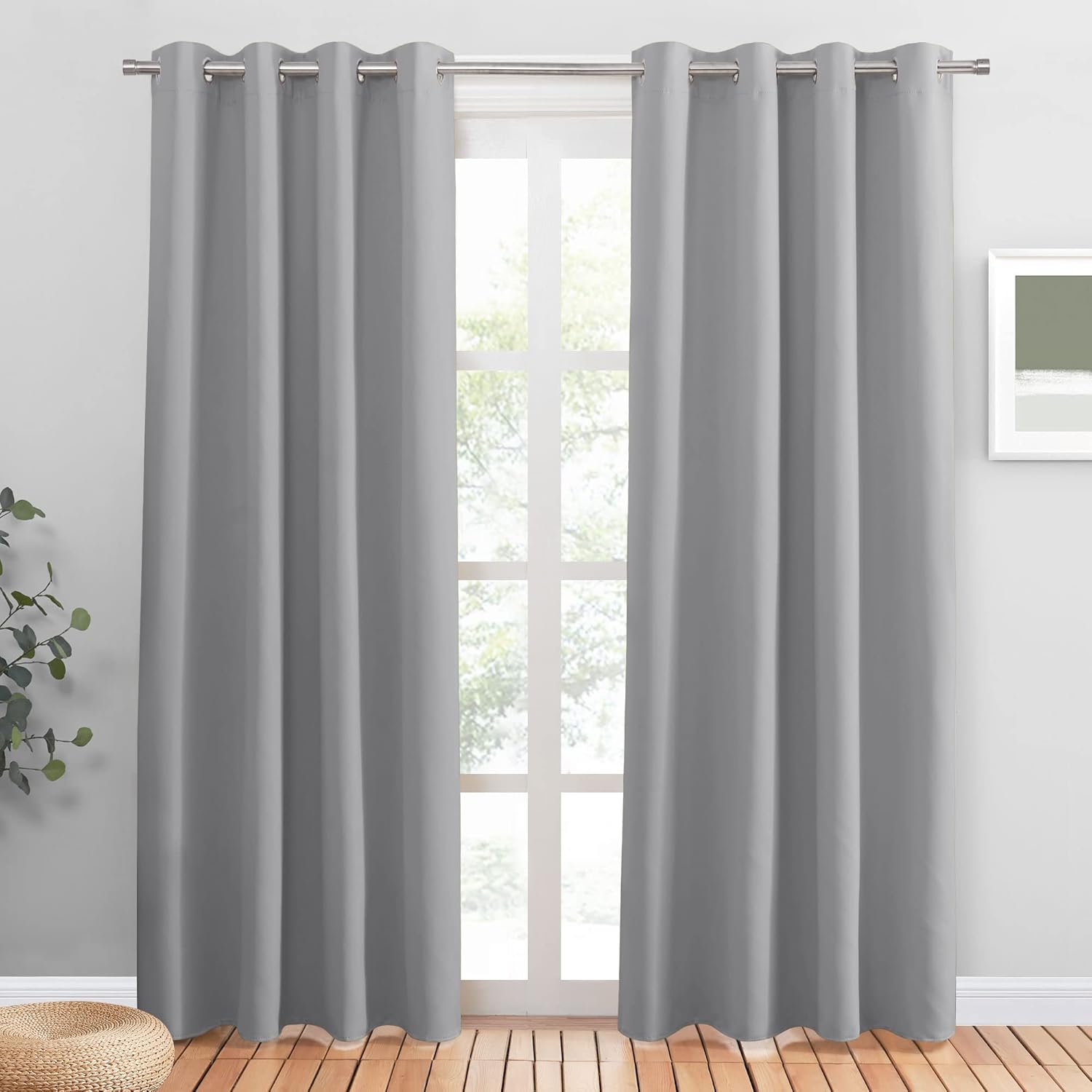 PONY DANCE Blackout Curtains for Bedroom - Noise Reductiong Window Drapes Room D...