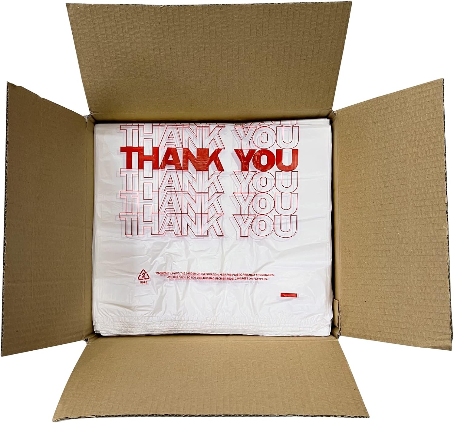 TashiBox Plastic bags with handles，thank you bags，Measures 11.5" X 6.25" X 21"...