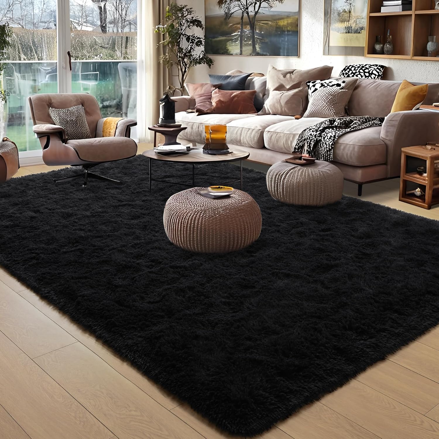 Foxmas Large Area Rugs for Living Room Bedroom 6x9 Feet, Fluffy Kids Room Plush...