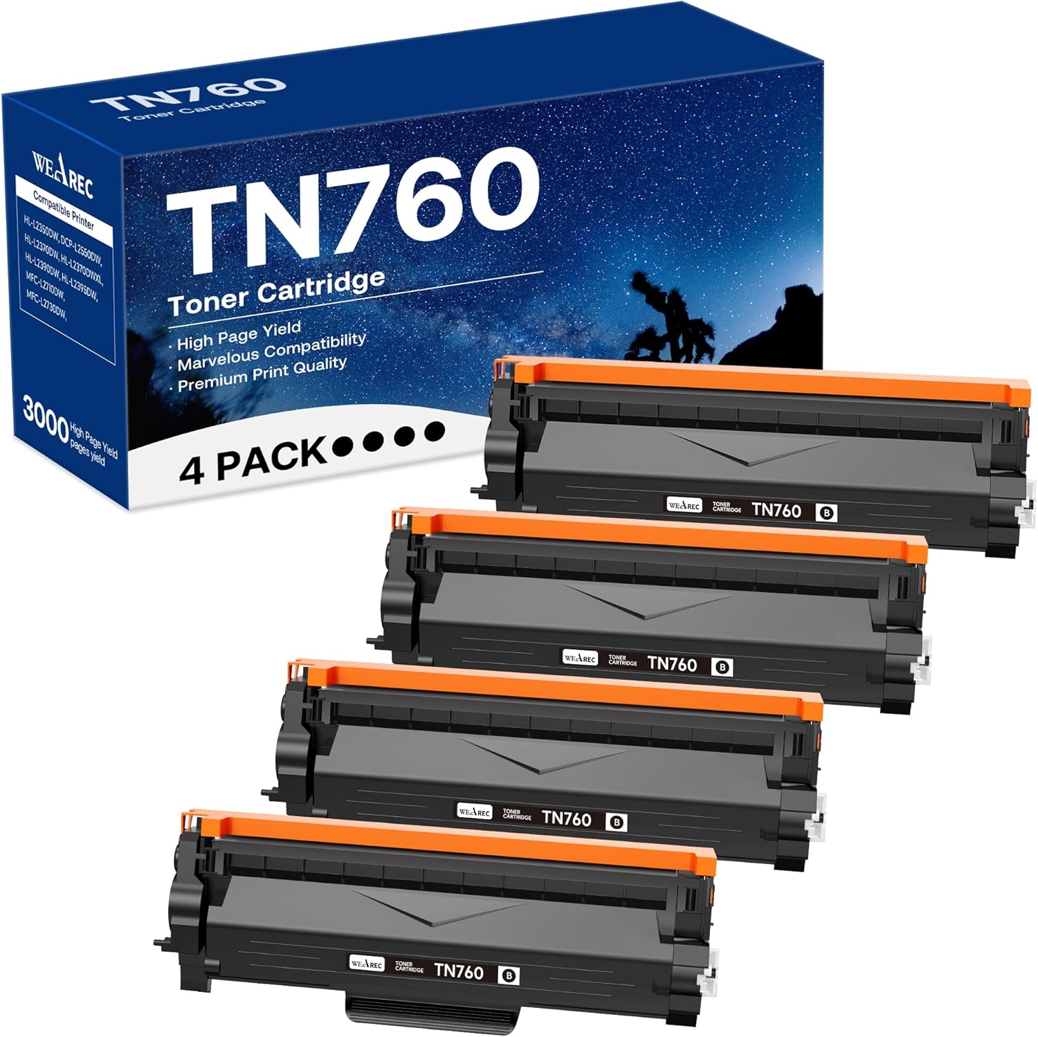 Compatible Toner Cartridge, High-Quality Replacement for Brother TN760 TN-760 TN...