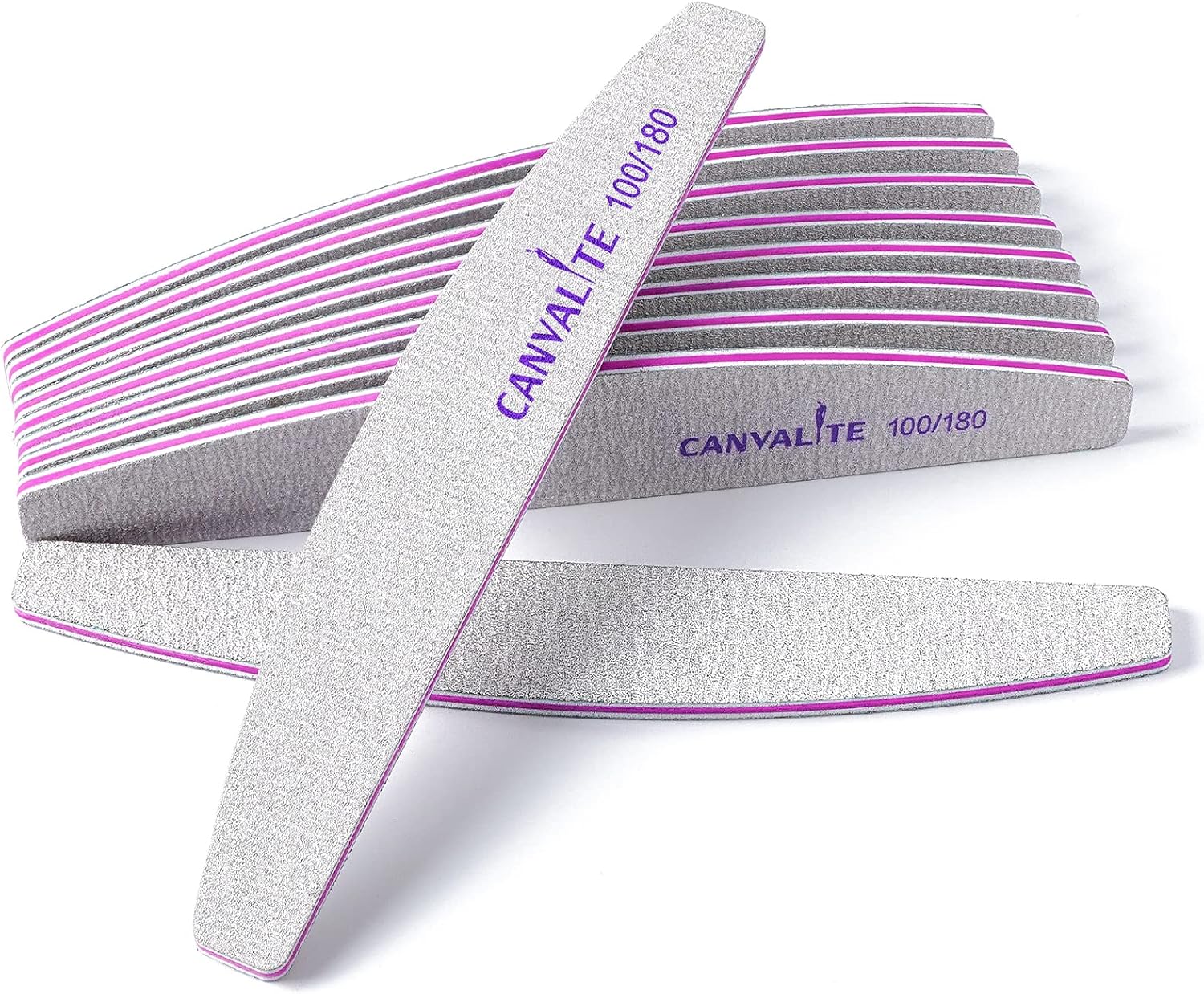 Canvalite 10 PCS Nail File Professional Nail Files Reusable Double Sided Emery B...