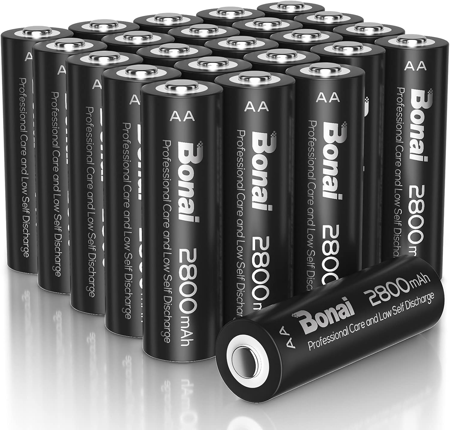 BONAI AA Rechargeable Batteries High-Capacity 2800mAh 1.2V NiMH Battery Low Self...