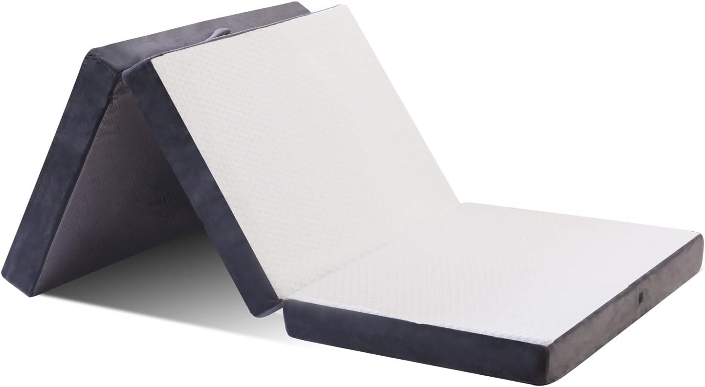GOHOME 6.0 Inch Folding Mattress Single Camping Mattress with Super Soft Removab...